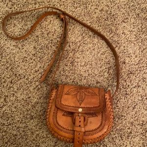Leather cross body bag